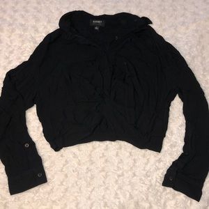 Black Crop with pre tied knot